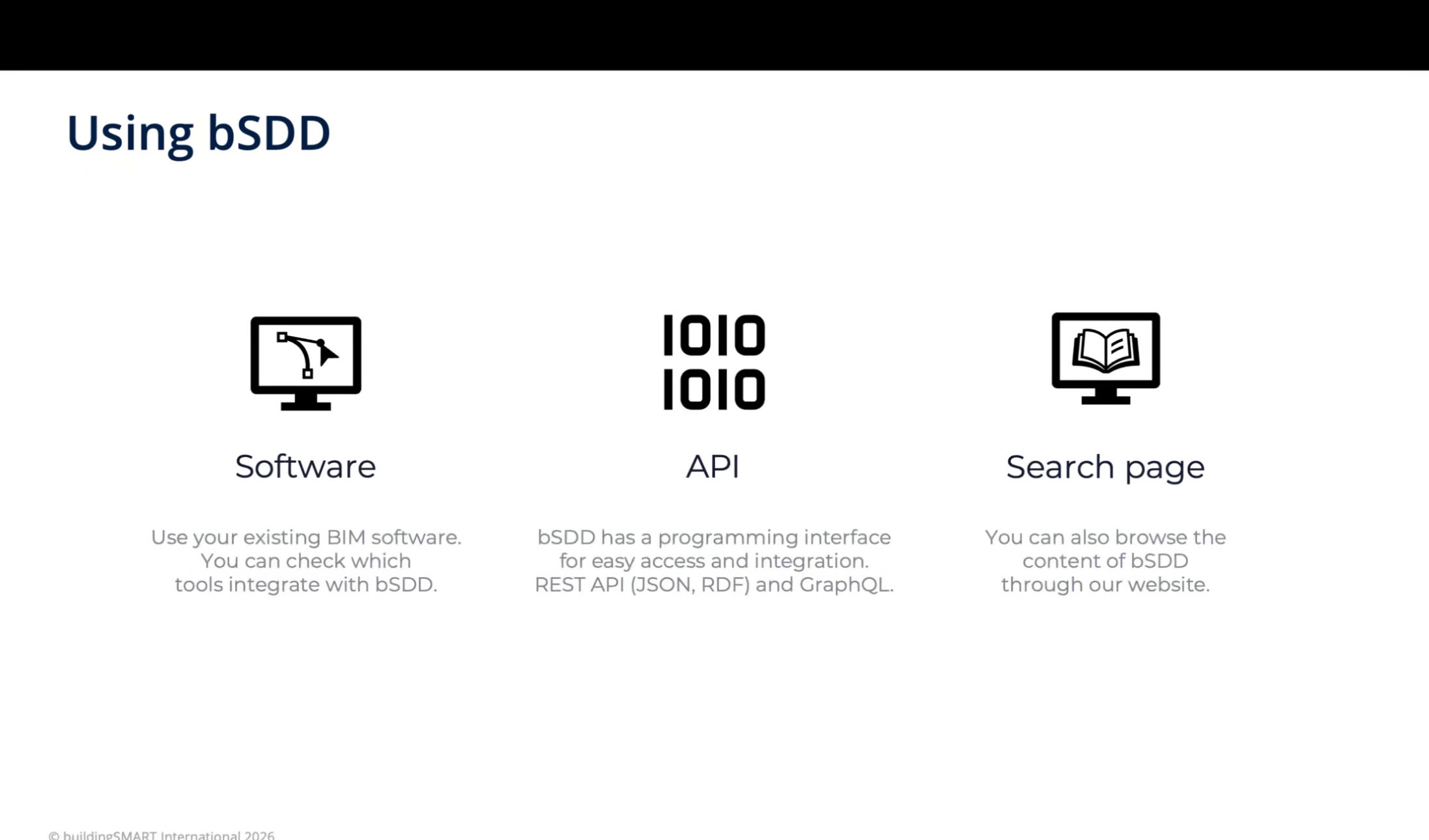通过软件、API与搜索页面使用bSDD